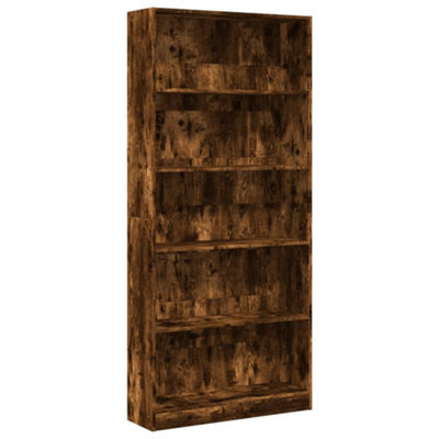 Berkfield Versatile Bookcase Smoked Oak 80X24X176 Cm Engineered Wood