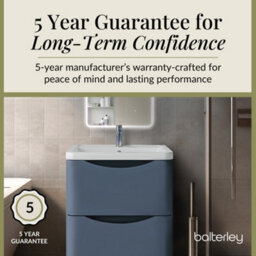 Balterley Dunwood Floor Standing 2 Drawer Bathroom Vanity Unit & Polymarble Basin, Satin Blue, 755mm - thumbnail 4