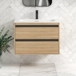 Royal Bathrooms Orion 600mm Mint Sage 2 Drawer Freestanding Vanity Unit With Stone Basin & Chrome Strip - thumbnail 1