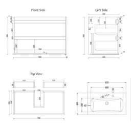 Royal Bathrooms Orion 600mm Mint Sage 2 Drawer Freestanding Vanity Unit With Stone Basin & Chrome Strip - thumbnail 8