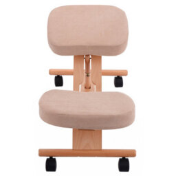 Costway Kneeling Chair Adjustable Height & Angle Ergonomic Stool W/ Padded Seat Beige - thumbnail 9