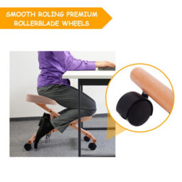Costway Kneeling Chair Adjustable Height & Angle Ergonomic Stool W/ Padded Seat Beige - thumbnail 3