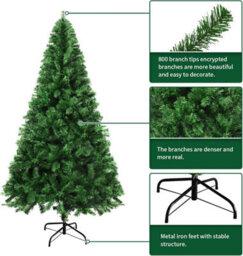 Prime Plus Christmas Tree 6Ft - Artificial Traditional Christmas Pine Tree With Metal Stand - thumbnail 3