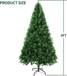 Prime Plus Christmas Tree 6Ft - Artificial Traditional Christmas Pine Tree With Metal Stand - thumbnail 2