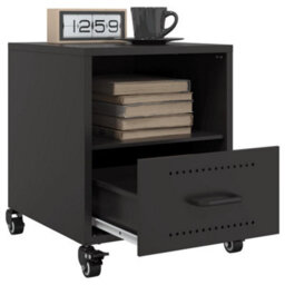 Berkfield Bedside Cabinets 2 Pcs Black 36X39X43.5 Cm Steel - thumbnail 4