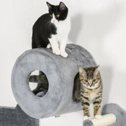 Pawhut 4Pcs Wall Mounted Cat Furniture Set With Steps Scratching Post, Grey - thumbnail 8