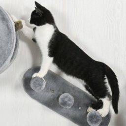 Pawhut 4Pcs Wall Mounted Cat Furniture Set With Steps Scratching Post, Grey - thumbnail 9