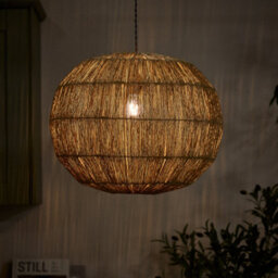 Dibor Round Ceiling Natural Home Decor Boho Seagrass Pendant Light Shade H41 X D50Cm - thumbnail 3
