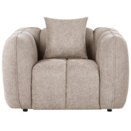Beliani Scandinavian Armchair Ness Fabric Taupe - thumbnail 4