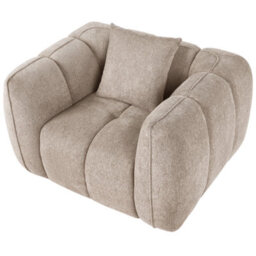 Beliani Scandinavian Armchair Ness Fabric Taupe - thumbnail 6