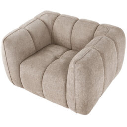 Beliani Scandinavian Armchair Ness Fabric Taupe - thumbnail 7