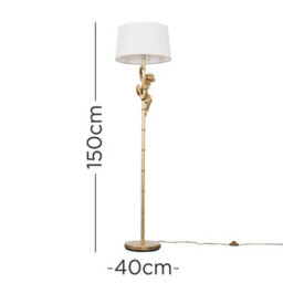 Valuelights Monkey Animal Quirky Modern Gold Floor Lamp With White Shade - thumbnail 7
