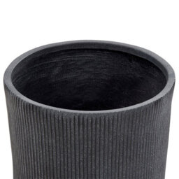 Beliani Graphite Grey Fibre Clay Planter 45 X 45 X 45 Cm Uv-Resistant Ribbed - thumbnail 3