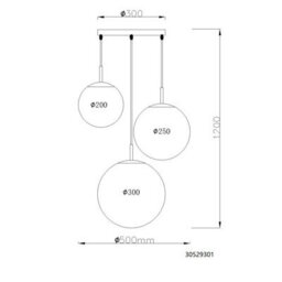 Luminosa Lighting Luminosa Kop Cluster Pendant Ceiling Light Nickel Matt Balls Opal Alabaster Optic Glass Shade 3X E27 - thumbnail 6