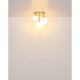 Luminosa Lighting Luminosa Kop Cluster Pendant Ceiling Light Nickel Matt Balls Opal Alabaster Optic Glass Shade 3X E27 - thumbnail 5