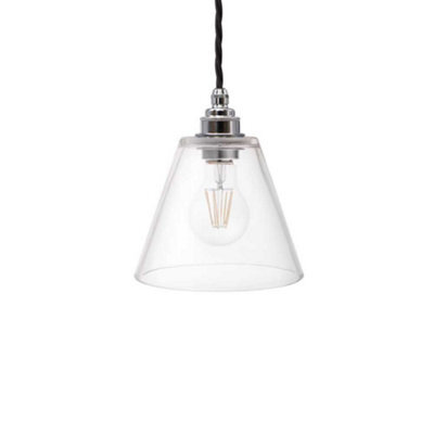 Rosetti Clear Glass Pendant Light - Nickel - Se Home