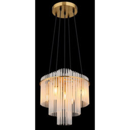 Luminosa Lighting Luminosa Gorley Pendant Ceiling Light Gold Colours Matt Opal Glass Shade 5X E14 - thumbnail 4