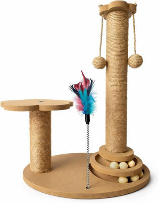 Cat Scratcher Activity Tower With Sisal Posts Indoor Cat Scratch And Play Centre Resting Platform Hanging Toys - image 1