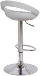 Lamboro Sorrento Swivel Bar Stool, Height Adjustable With Chrome Footrest And Back, White - thumbnail 3