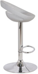 Lamboro Sorrento Swivel Bar Stool, Height Adjustable With Chrome Footrest And Back, White - thumbnail 2