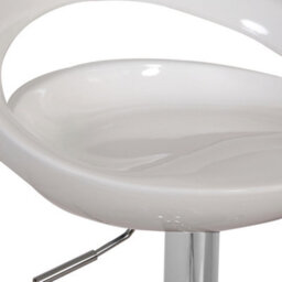 Lamboro Sorrento Swivel Bar Stool, Height Adjustable With Chrome Footrest And Back, White - thumbnail 7