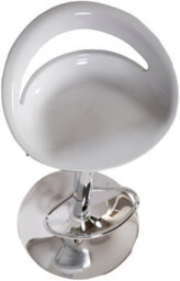 Lamboro Sorrento Swivel Bar Stool, Height Adjustable With Chrome Footrest And Back, White - thumbnail 6