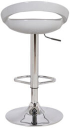 Lamboro Sorrento Swivel Bar Stool, Height Adjustable With Chrome Footrest And Back, White - thumbnail 5