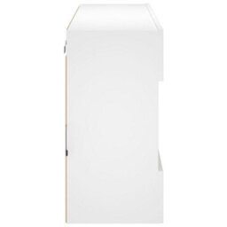 Berkfield Tv Wall Cabinet With Led Lights White 98.5X30X60.5 Cm - thumbnail 9