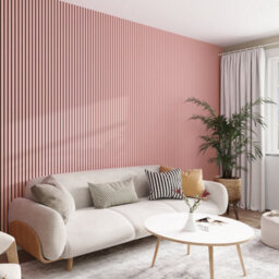 Jōbū Jobu Acoustic Wall Panels In Petal Pink With Black Backing 240Cm X 60Cm - thumbnail 7