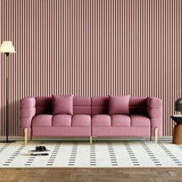 Jōbū Jobu Acoustic Wall Panels In Petal Pink With Black Backing 240Cm X 60Cm - thumbnail 1