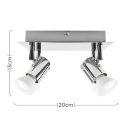 Valuelights Pair Of Modern Square Chrome 4 Way Gu10 Ceiling Spotlights - thumbnail 6