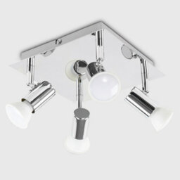 Valuelights Pair Of Modern Square Chrome 4 Way Gu10 Ceiling Spotlights - thumbnail 4