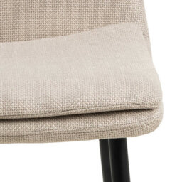 Wyld Haus Mosslight Beige Upholstered Dining Chairs Set Of 4 With Slim Black Metal Legs - thumbnail 6
