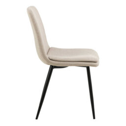 Wyld Haus Mosslight Beige Upholstered Dining Chairs Set Of 4 With Slim Black Metal Legs - thumbnail 4
