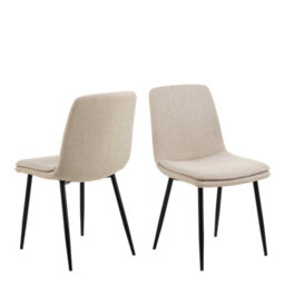 Wyld Haus Mosslight Beige Upholstered Dining Chairs Set Of 4 With Slim Black Metal Legs - thumbnail 2