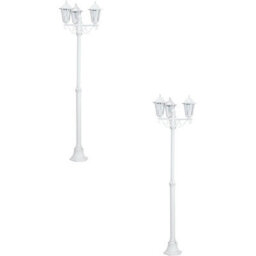 Set Of 2 Ip44 Outdoor White Aluminium Lanterns With 3 Arms For Garden Pathway Lighting - thumbnail 1