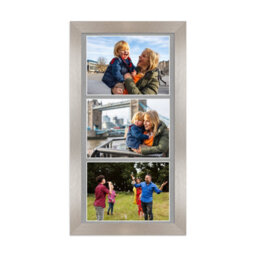 AK Frames 16X8 Aluminum Modern Multi Photo Frame With Silver Mount - Holds 3 Apertures (3X) 7X5 Photos