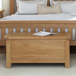 Zelah Oak Ottoman Blanket Box - Fully Assembled By Roseland Furniture - thumbnail 2