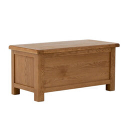 Zelah Oak Ottoman Blanket Box - Fully Assembled By Roseland Furniture - thumbnail 1