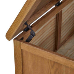 Zelah Oak Ottoman Blanket Box - Fully Assembled By Roseland Furniture - thumbnail 5
