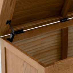 Zelah Oak Ottoman Blanket Box - Fully Assembled By Roseland Furniture - thumbnail 4