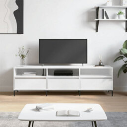 Berkfield Tv Cabinet White 150X30X44.5 Cm Engineered Wood - thumbnail 1