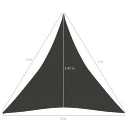 Berkfield Sunshade Sail 160 G/m2 Anthracite 3X3X3 M Hdpe - thumbnail 6