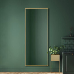 Mirroroutlet The Artus Gold Aluminium Edged Wall Mirror  150Cm X 60Cm