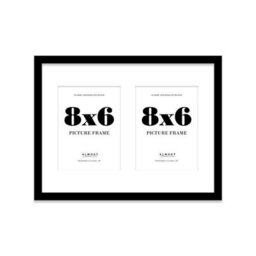 16X12 Inch 2 Opening Photo Collage Frame, Display Two 8X6 Inch Photos, Multi Aperture Family Picture Frame, Black - thumbnail 2