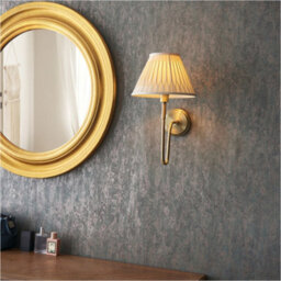 Loops 2 Pack Indoor Antique Brass Plate Wall Light - Ivory Silk Shade - Dimmable 10W Led E27 - thumbnail 4