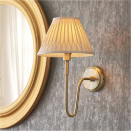 Loops 2 Pack Indoor Antique Brass Plate Wall Light - Ivory Silk Shade - Dimmable 10W Led E27 - thumbnail 3