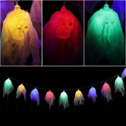 Living And Home 20 Lights Colorful Skull 3M Halloween Led String Light For Indoor Outdoor