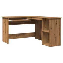 Berkfield Corner Desk Artisan Oak 120X140X75 Cm Engineered Wood - thumbnail 7