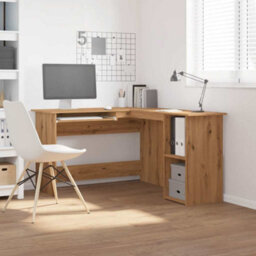 Berkfield Corner Desk Artisan Oak 120X140X75 Cm Engineered Wood - thumbnail 3